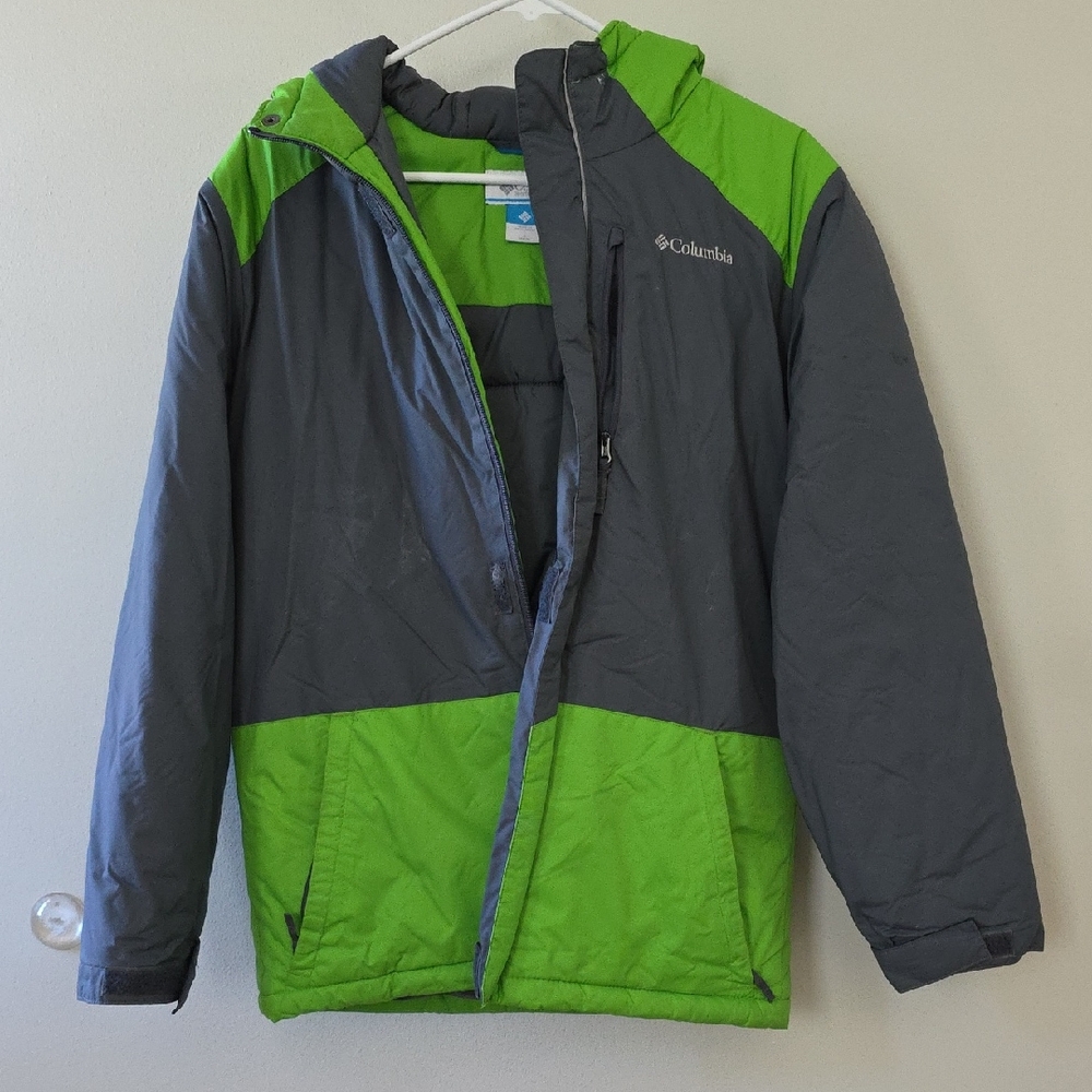Columbia Kids Two-Tone Green and Gray Puffer Jacket